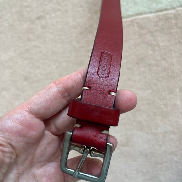 Vintage Coach 90s Red Leather Belt Women's Medium - Picture 14 of 15